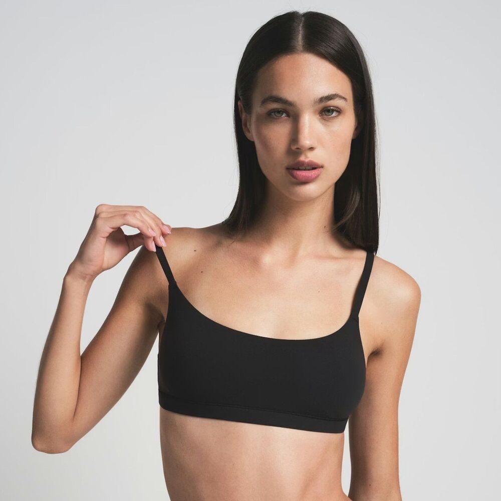 Skims Fits Everybody Scoop Neck Bralette Onyx Size Medium